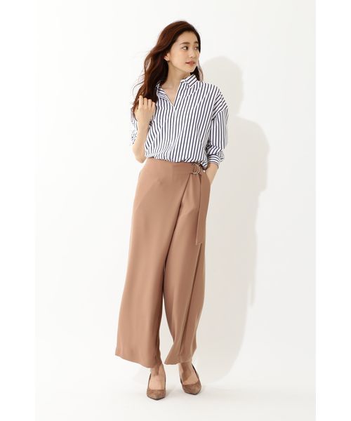 22 OCTOBRE（ヴァンドゥ－オクトーブル）の「◆ストライプジャージーシャツ（シャツ/ブラウス・レディース・ブラウン/ネイビー・38）」の5枚目の写真
