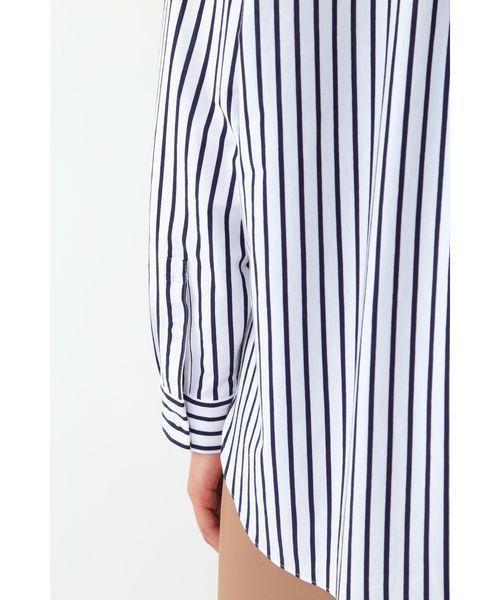 22 OCTOBRE（ヴァンドゥ－オクトーブル）の「◆ストライプジャージーシャツ（シャツ/ブラウス・レディース・ブラウン/ネイビー・38）」の11枚目の写真