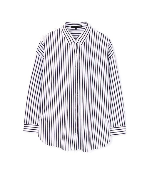 22 OCTOBRE（ヴァンドゥ－オクトーブル）の「◆ストライプジャージーシャツ（シャツ/ブラウス・レディース・ブラウン/ネイビー・38）」の12枚目の写真