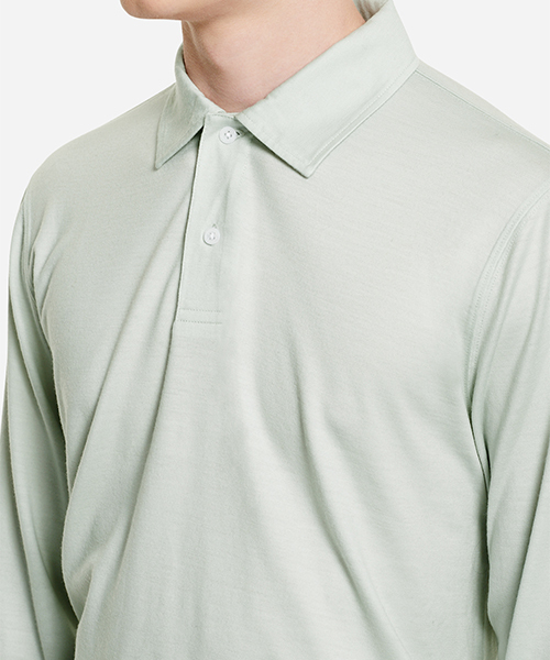 Saturdays NYC（サタデーズ ニューヨークシティ ）の「Sanders Long Sleeve Wool Polo（ポロシャツ・メンズ・オリーブ/レンガ/ブラック・M/X-SMALL/S/L）」の8枚目の写真