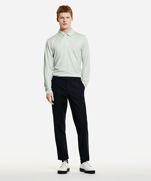 Saturdays NYC（サタデーズ ニューヨークシティ ）の「Sanders Long Sleeve Wool Polo（ポロシャツ・メンズ・オリーブ/レンガ/ブラック・M/X-SMALL/S/L）」の9枚目の写真