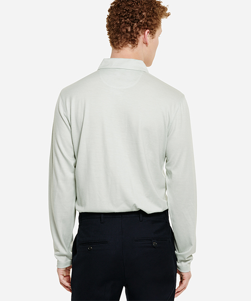 Saturdays NYC（サタデーズ ニューヨークシティ ）の「Sanders Long Sleeve Wool Polo（ポロシャツ・メンズ・オリーブ/レンガ/ブラック・M/X-SMALL/S/L）」の10枚目の写真