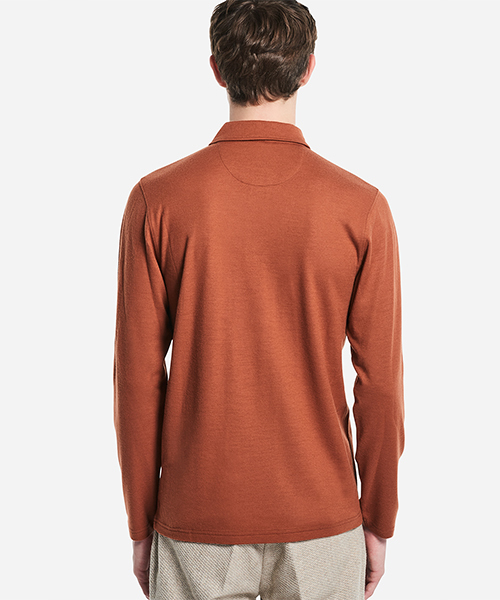 Saturdays NYC（サタデーズ ニューヨークシティ ）の「Sanders Long Sleeve Wool Polo（ポロシャツ・メンズ・オリーブ/レンガ/ブラック・M/X-SMALL/S/L）」の6枚目の写真
