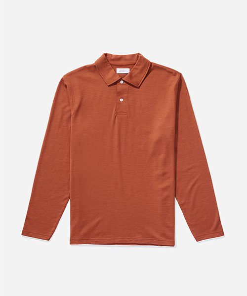 Saturdays NYC（サタデーズ ニューヨークシティ ）の「Sanders Long Sleeve Wool Polo（ポロシャツ・メンズ・オリーブ/レンガ/ブラック・M/X-SMALL/S/L）」の16枚目の写真