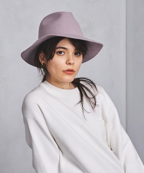 UNITED ARROWS（ユナイテッドアローズ）の「UWSC MANNISH フェルト ハット ◆（ハット・レディース・ブラック/ライトグレー・FREE）」の5枚目の写真