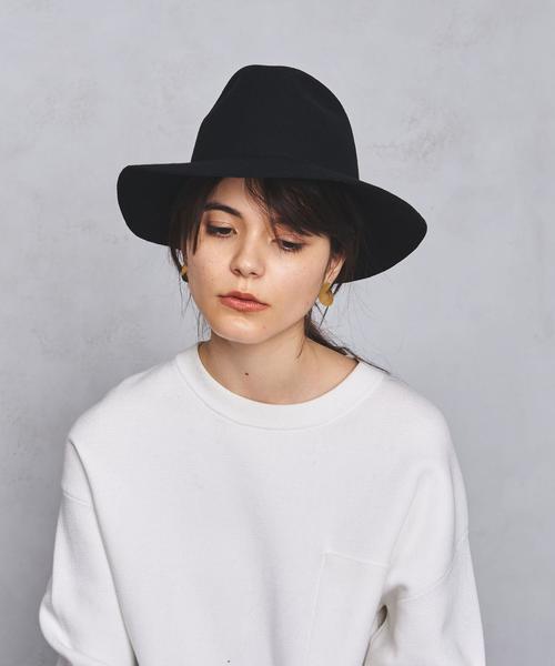 UNITED ARROWS（ユナイテッドアローズ）の「UWSC MANNISH フェルト ハット ◆（ハット・レディース・ブラック/ライトグレー・FREE）」の4枚目の写真