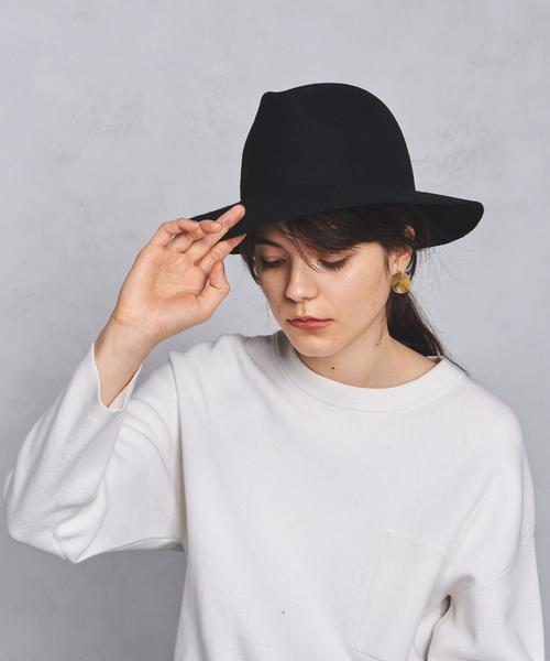 UNITED ARROWS（ユナイテッドアローズ）の「UWSC MANNISH フェルト ハット ◆（ハット・レディース・ブラック/ライトグレー・FREE）」の3枚目の写真
