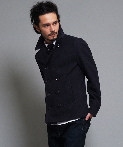 green label relaxing（グリーンレーベルリラクシング）の「◎MILI/MELTON SHORT Pコート（ピーコート・メンズ・ブラック/オリーブ/ネイビー・X-SMALL/SMALL/MEDIUM/LARGE/X-LARGE）」の3枚目の写真