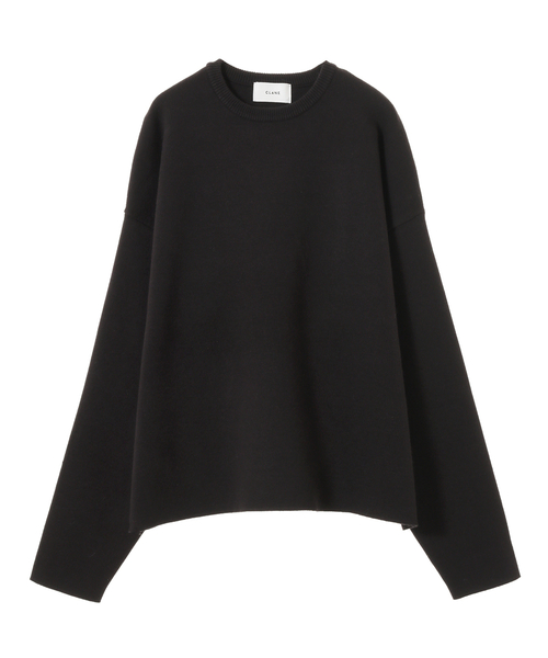 CLANE（クラネ）の「DOUBLE-CLOTH CREW KNIT TOPS（ニット/セーター・レディース・ブラック/オレンジ/グリーン・1/2）」の2枚目の写真