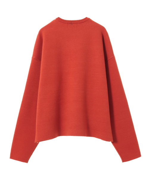 CLANE（クラネ）の「DOUBLE-CLOTH CREW KNIT TOPS（ニット/セーター・レディース・ブラック/オレンジ/グリーン・1/2）」の8枚目の写真