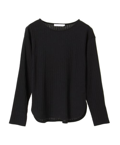 AMERICAN HOLIC（アメリカンホリック）の「変形リブボートネックプルオーバー（Tシャツ/カットソー・レディース・ブラック/ブラウン/オフホワイト/カーキ/マスタード/杢グレー・M/L）」の9枚目の写真