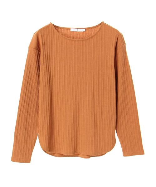 AMERICAN HOLIC（アメリカンホリック）の「変形リブボートネックプルオーバー（Tシャツ/カットソー・レディース・ブラック/ブラウン/オフホワイト/カーキ/マスタード/杢グレー・M/L）」の11枚目の写真