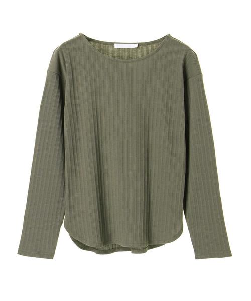 AMERICAN HOLIC（アメリカンホリック）の「変形リブボートネックプルオーバー（Tシャツ/カットソー・レディース・ブラック/ブラウン/オフホワイト/カーキ/マスタード/杢グレー・M/L）」の12枚目の写真