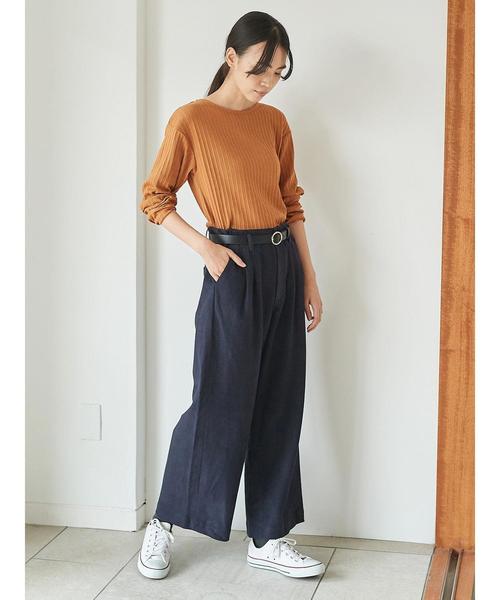 AMERICAN HOLIC（アメリカンホリック）の「変形リブボートネックプルオーバー（Tシャツ/カットソー・レディース・ブラック/ブラウン/オフホワイト/カーキ/マスタード/杢グレー・M/L）」の15枚目の写真