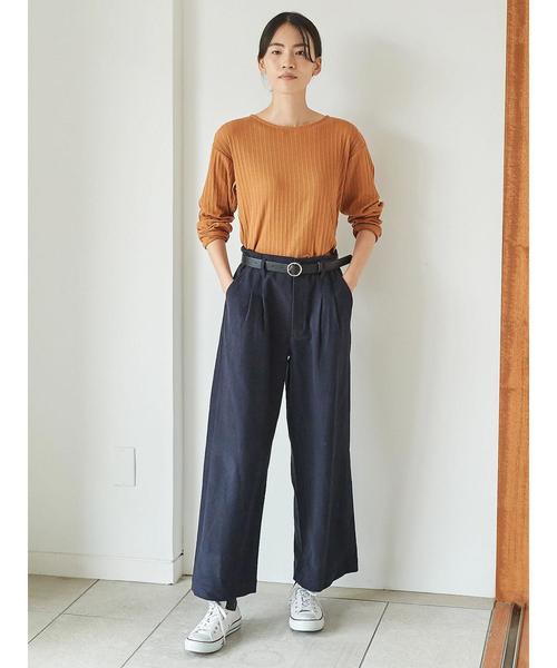 AMERICAN HOLIC（アメリカンホリック）の「変形リブボートネックプルオーバー（Tシャツ/カットソー・レディース・ブラック/ブラウン/オフホワイト/カーキ/マスタード/杢グレー・M/L）」の16枚目の写真