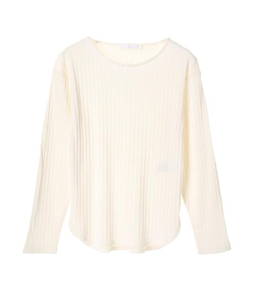 AMERICAN HOLIC（アメリカンホリック）の「変形リブボートネックプルオーバー（Tシャツ/カットソー・レディース・ブラック/ブラウン/オフホワイト/カーキ/マスタード/杢グレー・M/L）」の7枚目の写真