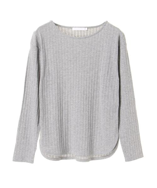 AMERICAN HOLIC（アメリカンホリック）の「変形リブボートネックプルオーバー（Tシャツ/カットソー・レディース・ブラック/ブラウン/オフホワイト/カーキ/マスタード/杢グレー・M/L）」の8枚目の写真