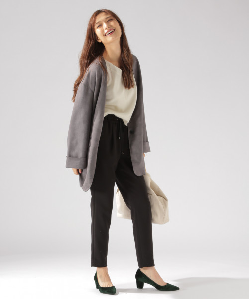 BAYFLOW(ベイフロー)の「ダンボールスエードジャケット(ノーカラージャケット・レディース・ベージュ/その他1・SMALL/MEDIUM)」の4枚目の写真