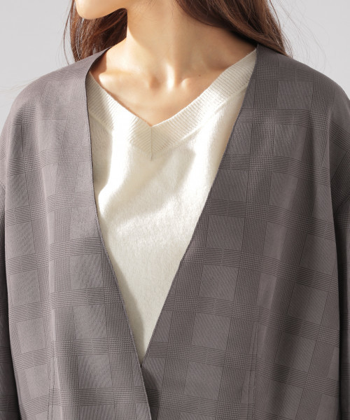 BAYFLOW(ベイフロー)の「ダンボールスエードジャケット(ノーカラージャケット・レディース・ベージュ/その他1・SMALL/MEDIUM)」の9枚目の写真