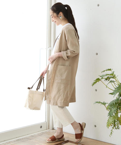 coen（コーエン）の「キャンバス×クリアトートバッグ(ビニールバッグ）（トートバッグ・レディース・ブラウン/ダークブラウン・FREE）」の4枚目の写真