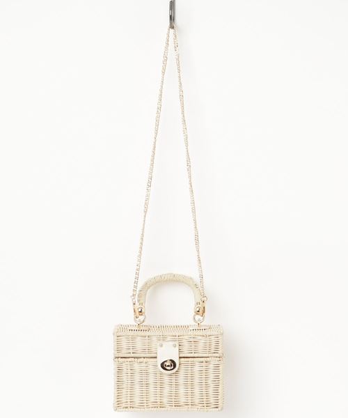 minia（ミニア）の「ミニトランクバスケット ＜ ショルダー＆ハンド２WAY ＞　[ minia ]（ハンドバッグ・レディース・ブラック/アイボリー/ベージュ・FREE）」の15枚目の写真