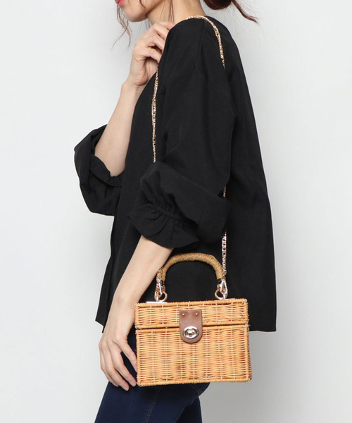 minia（ミニア）の「ミニトランクバスケット ＜ ショルダー＆ハンド２WAY ＞　[ minia ]（ハンドバッグ・レディース・ブラック/アイボリー/ベージュ・FREE）」の21枚目の写真