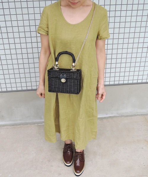 minia（ミニア）の「ミニトランクバスケット ＜ ショルダー＆ハンド２WAY ＞　[ minia ]（ハンドバッグ・レディース・ブラック/アイボリー/ベージュ・FREE）」の12枚目の写真