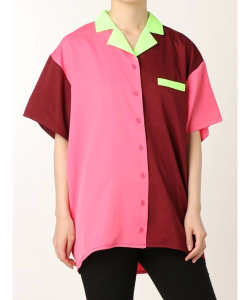 jouetie（ジュエティ）の「クレイジーパターンオーバーシャツ（シャツ/ブラウス・レディース・ブラック/レッド/ピンク・MEDIUM）」の2枚目の写真