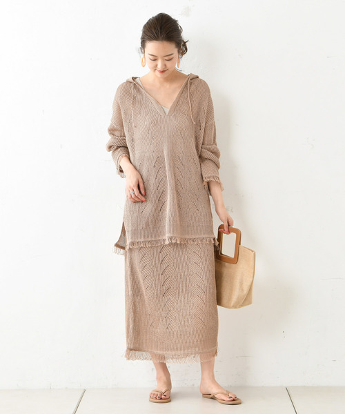 DouDou（ドゥドゥ）の「ニットメキシカンパーカー（ニット/セーター・レディース・チャコールグレー/ブラウン・FREE）」の22枚目の写真