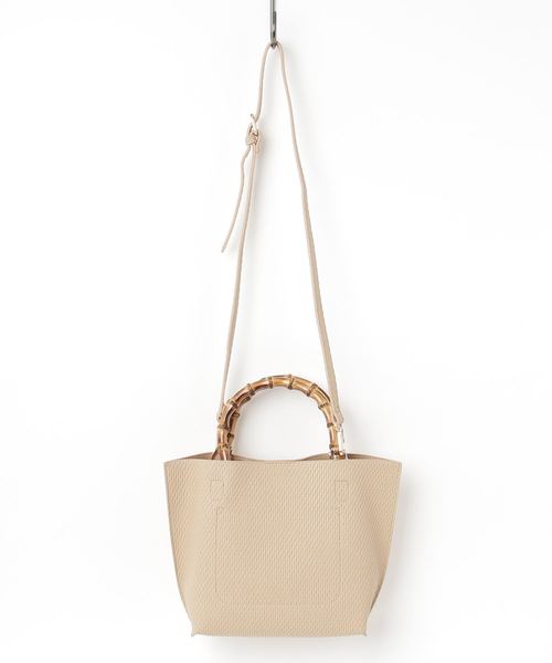 A/C DESIGN BY ALPHA CUBIC（エーシーデザインバイアルファキュービック）の「◇カタログ掲載◇バンブーハンドルトートバッグ（トートバッグ・レディース・ベージュ/オフホワイト/ブラック・フリー）」の14枚目の写真