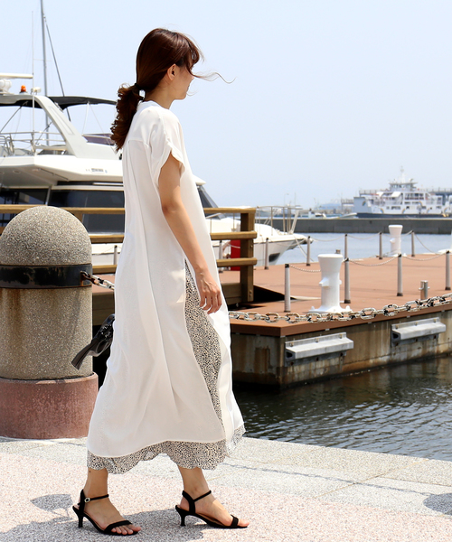 n'ee-ne（ネーネ）の「ロングスリットワンピースシャツ（シャツワンピース・レディース・ブラック/ベージュ/オフホワイト/ミント・M）」の11枚目の写真