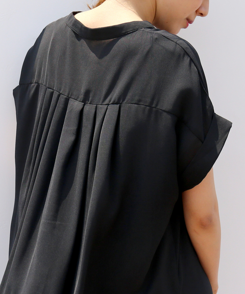 n'ee-ne（ネーネ）の「ロングスリットワンピースシャツ（シャツワンピース・レディース・ブラック/ベージュ/オフホワイト/ミント・M）」の12枚目の写真