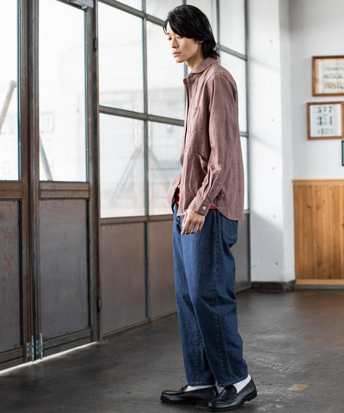 coen（コーエン）の「ワイドエバーリジッドデニムイージーパンツ（デニムパンツ・メンズ・ネイビー・LARGE/MEDIUM/SMALL/X-LARGE）」の14枚目の写真