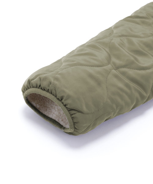 Chaco closet（チャコ クローゼット）の「ボアフリース×キルティング リバーシブルノーカラーロングコート（ノーカラーコート・レディース・ブラック/アイボリー/ライトオリーブ/ダークベージュ/テラコッタ・FREE）」の20枚目の写真