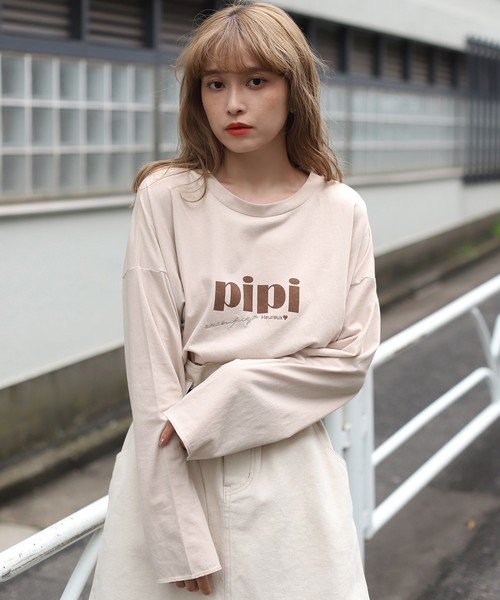 one after another NICE CLAUP(ワンアフターアナザーナイスクラップ)の「ロゴロンT(Tシャツ/カットソー・レディース・ブラウン/オフホワイト/ベージュ/アイボリー/ホワイト/ミント・FREE)」の5枚目の写真
