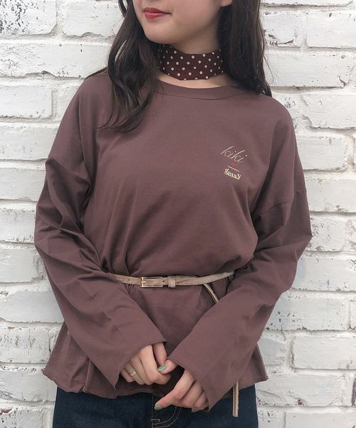 one after another NICE CLAUP(ワンアフターアナザーナイスクラップ)の「ロゴロンT(Tシャツ/カットソー・レディース・ブラウン/オフホワイト/ベージュ/アイボリー/ホワイト/ミント・FREE)」の4枚目の写真