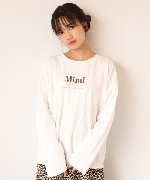 one after another NICE CLAUP(ワンアフターアナザーナイスクラップ)の「ロゴロンT(Tシャツ/カットソー・レディース・ブラウン/オフホワイト/ベージュ/アイボリー/ホワイト/ミント・FREE)」の1枚目の写真
