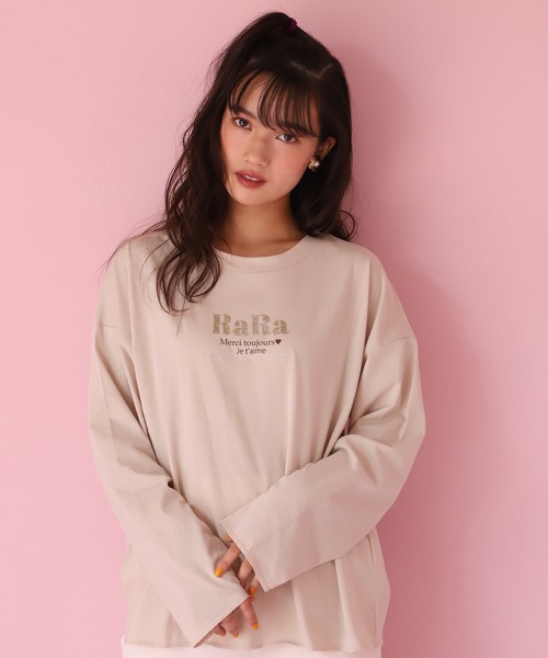 one after another NICE CLAUP(ワンアフターアナザーナイスクラップ)の「ロゴロンT(Tシャツ/カットソー・レディース・ブラウン/オフホワイト/ベージュ/アイボリー/ホワイト/ミント・FREE)」の3枚目の写真