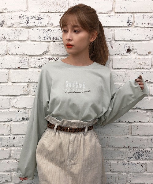 one after another NICE CLAUP(ワンアフターアナザーナイスクラップ)の「ロゴロンT(Tシャツ/カットソー・レディース・ブラウン/オフホワイト/ベージュ/アイボリー/ホワイト/ミント・FREE)」の6枚目の写真