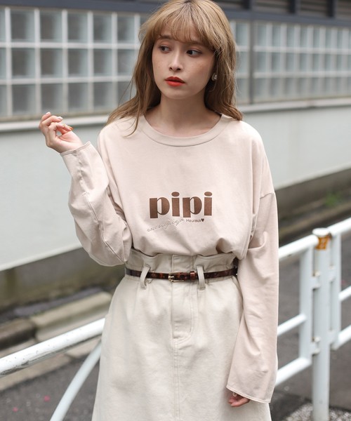 one after another NICE CLAUP(ワンアフターアナザーナイスクラップ)の「ロゴロンT(Tシャツ/カットソー・レディース・ブラウン/オフホワイト/ベージュ/アイボリー/ホワイト/ミント・FREE)」の16枚目の写真