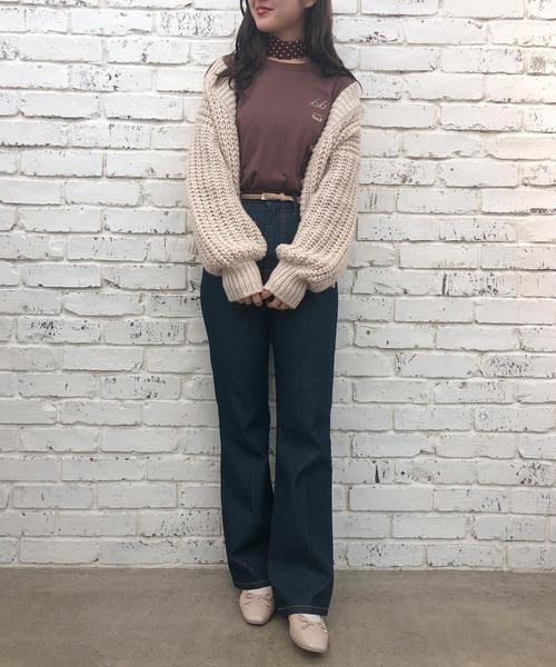 one after another NICE CLAUP(ワンアフターアナザーナイスクラップ)の「ロゴロンT(Tシャツ/カットソー・レディース・ブラウン/オフホワイト/ベージュ/アイボリー/ホワイト/ミント・FREE)」の10枚目の写真
