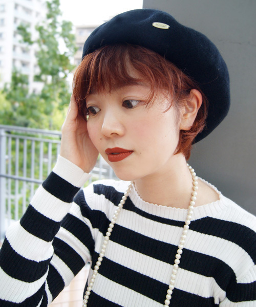 polcadot(ポルカドット)の「polcadot・バスクベレー/フェルトベレー(ハンチング/ベレー帽)」|ブラック