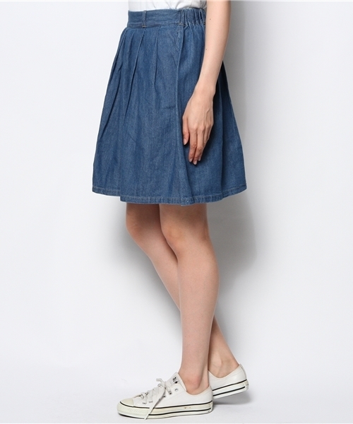 WEGO(ウィゴー)の「WEGO/デニムタックスカート(デニムスカート・レディース・オフホワイト/インディゴブルー・FREE)」の6枚目の写真