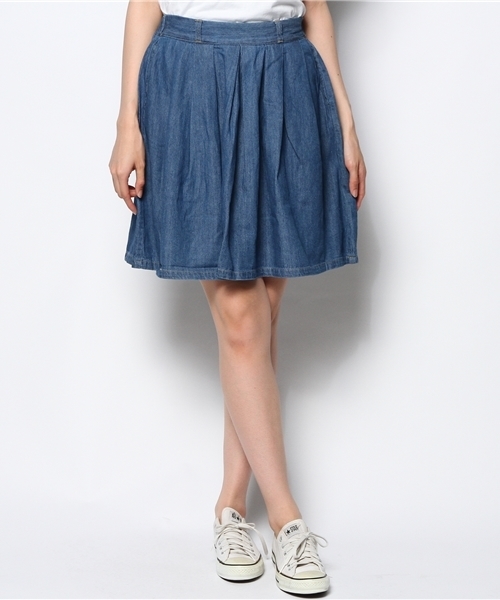WEGO(ウィゴー)の「WEGO/デニムタックスカート(デニムスカート・レディース・オフホワイト/インディゴブルー・FREE)」の10枚目の写真