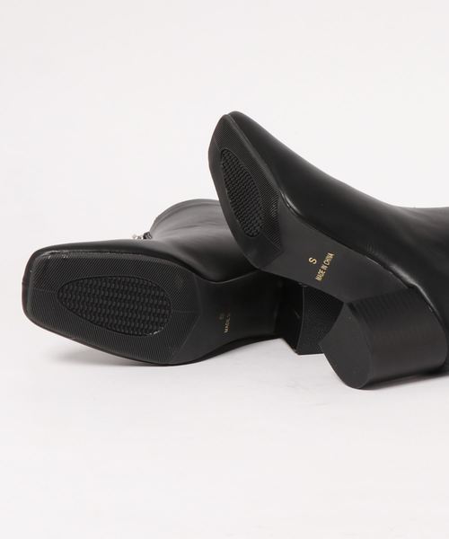 KOBE LETTUCE（コウベレタス）の「フロントジップスクエアトゥショートブーツ（ブーツ・レディース・ホワイト系その他/ダークブラウン/モカ/ブラック・S/M/L/LL）」の5枚目の写真