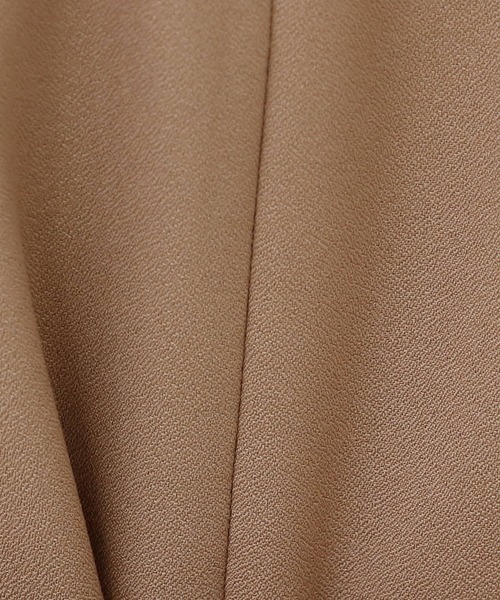PourVous(プールヴー)の「結婚式 ワンピースドレス ミモレ丈 と 袖あり タック スリーブ フィッシュテール 大きいサイズ フォーマル オケージョンドレス お呼ばれ 二次会 成人式 (ドレス・レディース・ピンクベージュ/イエロー/ネイビー・M/L/XL/4L/S/XXL)」の7枚目の写真