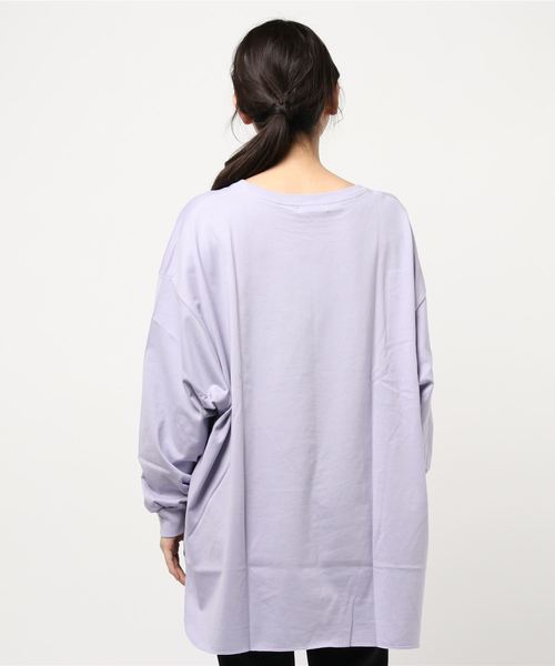 DouDou(ドゥドゥ)の「BIG T 2(Tシャツ/カットソー・レディース・オフホワイト/バイオレット/ライトベージュ/サーモンピンク/ピンク/グレイッシュベージュ・FREE)」の8枚目の写真