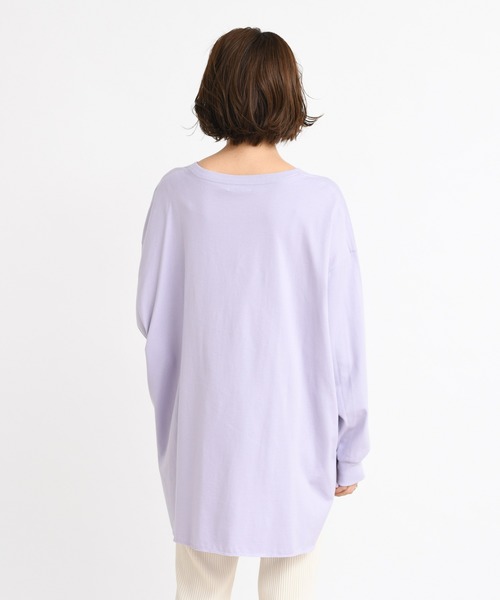 DouDou(ドゥドゥ)の「BIG T 2(Tシャツ/カットソー・レディース・オフホワイト/バイオレット/ライトベージュ/サーモンピンク/ピンク/グレイッシュベージュ・FREE)」の18枚目の写真