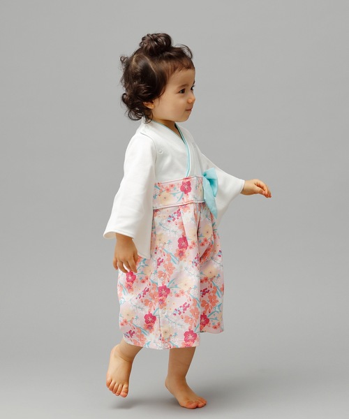 D.fesense（ディーフェセンス）の「【D.fesense /ディーフェセンス】袴ロンパースGIRL（ロンパース・キッズ・ネイビー/ピンク・S(60-70cm)/M(70-80cm)）」の3枚目の写真