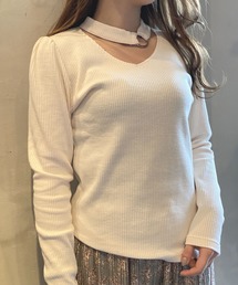 one way | リングチョーカーパワショルトップス(Tシャツ/カットソー)
